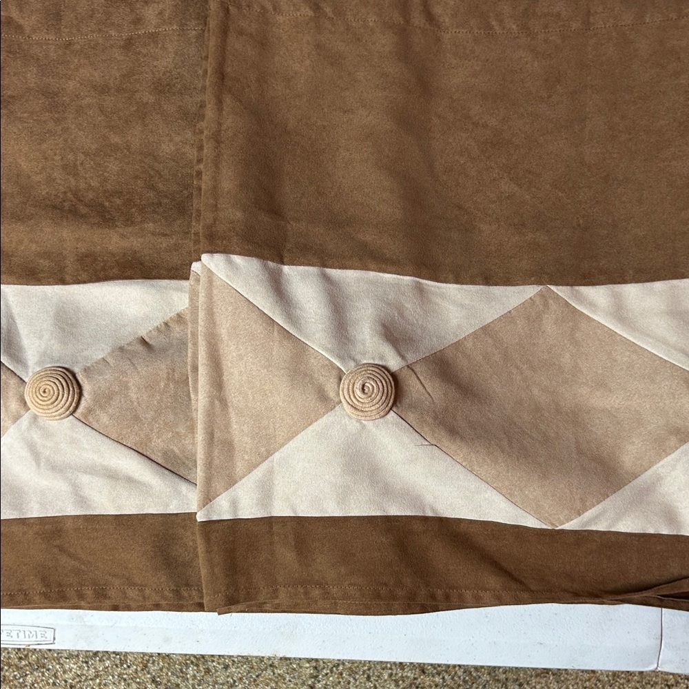 Elegant Brown and Cream Home Accent Curtains